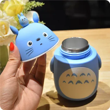 Søde Tegneserie 3D Totoro Termoflaske Kreative Animationsfilm Ghibli-Termos Cup Og Krus i Rustfrit Stål Bærbare Vakuum Nyhed Gaver