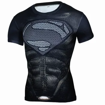T-Shirt Mænd, Trænings-og Komprimering Shirts Trænings-og Mænd Superman Bodybuilding Korte Ærmer 3D Black Panther T-Shirt Crossfit t-shirt