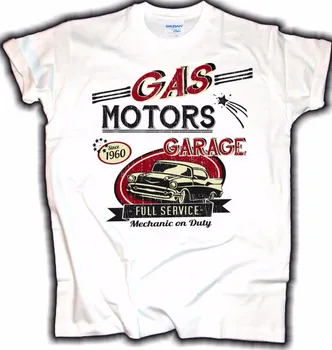 T-Shirt til Sommeren 2018 O-Neck T-Shirt med Vintage OS Bil V8 Gas Motorer Garage Oldtimer Gamle Skole'er Rock Mandlige Tees