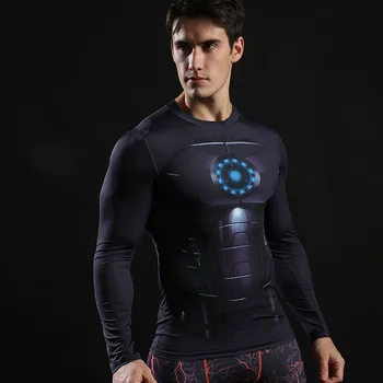 T-shirts til mænd langærmet trøje kompression tøj 3D-print tee shirt filmens karakter trænings-og tshirt mode toppe