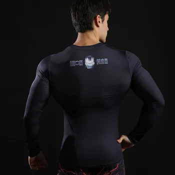 T-shirts til mænd langærmet trøje kompression tøj 3D-print tee shirt filmens karakter trænings-og tshirt mode toppe