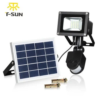 T-SUNRISE Sol floodlight 10W Udendørs Belysning Sol Projektør Motion Sensor Vandtæt IP65 Sol Projektører Have Lampe