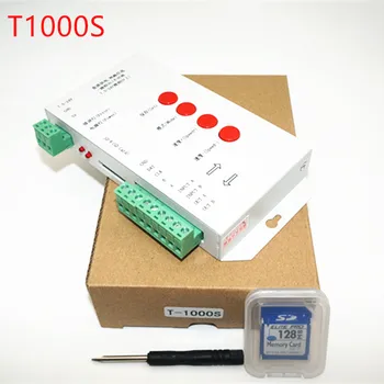 T1000S 2048 Pixels Controller DMX 512 SD-Kort WS2801 WS2811 WS2812B LPD6803 LED Strip 24V dc 5 v-T-1000VIS RGB fuld farve Controller