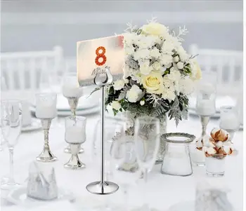 Tabel nummer holder guld sølv bryllup tabel kortholdere U-form borddekoration rustfrit 10-30cm tabel kortet står