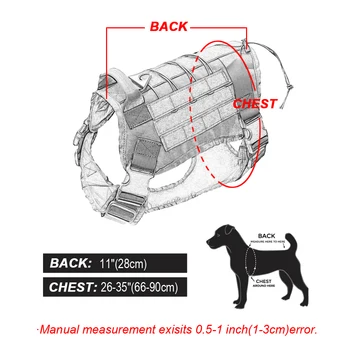 Taktisk hundetræning Vest Udnytte Militære K9 vandafvisende Sele Med Aftagelig Molle Poser/Patches til Store Hunde