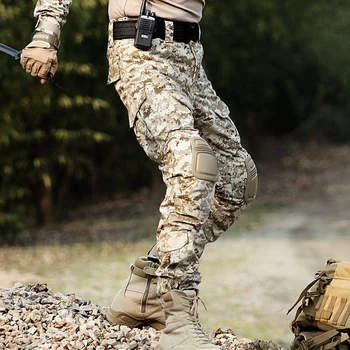 Taktisk Militær Bukser, Cargo Pants Herre SWAT Arbejder Pantalon Hunter Army Combat CS Camouflage Bukser & benbeskyttere 5 Farver