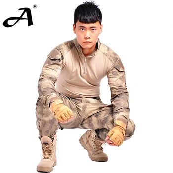 Taktisk militær uniform tøj hær af militær kamp uniform taktiske bukser med knæbeskyttere camouflage tøj
