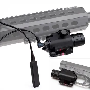 Taktisk Red Dot Laser sigte med 200LM CREE LED Lommelygte 2in1 Combo med Fjernbetjening Til Haglgevær, Pistol, Riffel