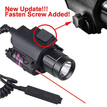 Taktisk Red Dot Laser sigte med 200LM CREE LED Lommelygte 2in1 Combo med Fjernbetjening Til Haglgevær, Pistol, Riffel