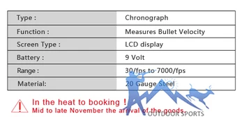Taktiske Foranstaltninger Bullet Hastighed Chronograph Hastighed tester For Jagt OS35-0005