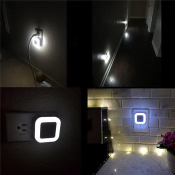 Tanbaby EU-Plug-in LED Nat Lys Lampe med Dusk til Dawn Sensor Hvid Væg Belysning til Belysning til Badeværelse Soveværelse Gangen