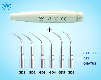 Tandpleje 6 scaler tips og en Ultralyd Dental Scaler Håndstykket er Kompatibel Med SATELEC/ DTE/GNATUS Dental Materiale