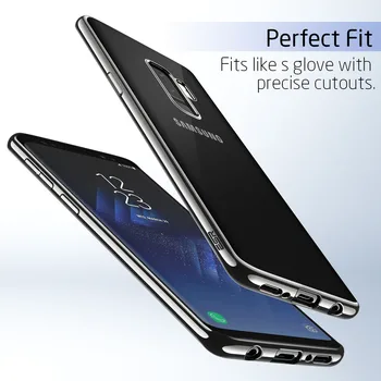 Taske til Samsung Galaxy S9 S9 Plus ESR Klart, Blødt TPU Plating Ramme Lyse Skinnende Metal Farve Kofanger bagcoveret Fundas
