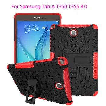 Taske Til Samsung Galaxy Tab Et 8.0 tommer T350 T351 T355 SM-T355 Tablet Cover TPU & PC Blænde Indvirkning Hybrid KickStand Skiller Funda