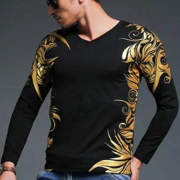 TBAIYE i Europæisk stil, Høj kvalitet high-end Mænd Efteråret Afslappet Langærmet T-shirt er designet udelukkende til Top Fashion T-shirt