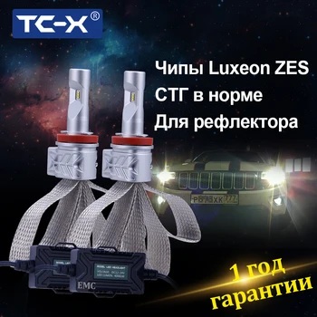 TC-X Luxeon ZES LED Forlygte H11 9006/Hb4 H4 H7 H16 P13W HB3 9012 H1 H3 LED Lampe til Auto 12v PSX24W PSX26W H13 LED Bil Lys