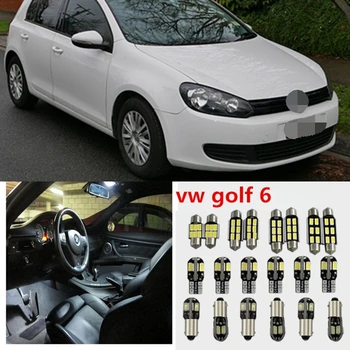 Tcart 8stk fejlfri Auto LED Pærer Hvide Bil Indvendige LED-Lys Kit For VW golf 6 mk6 tilbehør læselamper Indendørs Lys