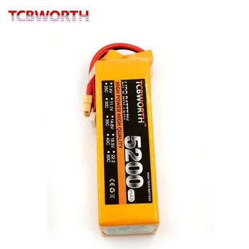 TCBWORTH RC Fly LiPo batteri 6S 22.2 V 5200mAh 60C For RC Quadrotor Bil, Båd Drone AKKU Li-ion batteri