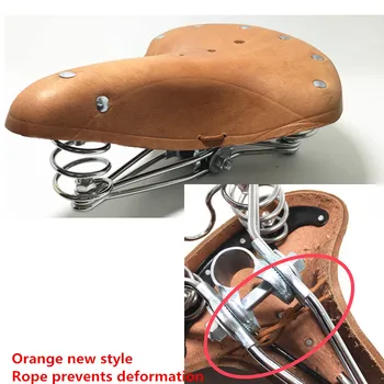 TDX-4 Gratis fragt Vintage 2628 cykel sadel ægte læder gamle stil cykel spring sadel ægte læder autostol