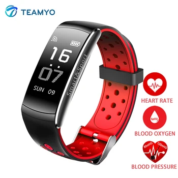 Teamyo IP68 Smart armbånd ure blodtryk Aktivitet tracker Fitness armbånd Sport Watch monitor cardiaco band Skridttæller