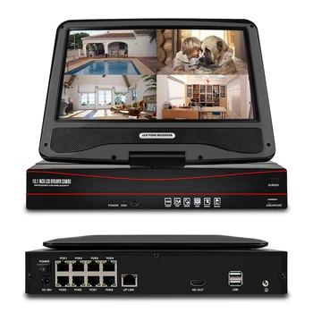 Techage 8CH 1080P CCTV-System POE NVR Kit med 10,1