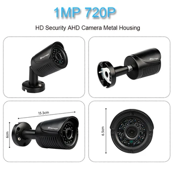 Techage AHD 8CH CCTV-System 720P HDMI DVR 8STK 1.0 MP 1200TVL IR Udendørs Vandtæt CCTV Kamera Hjem Sikkerhed Overvågning Kit