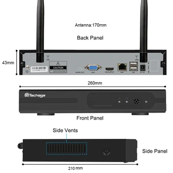 Techage Plug and Play 4CH 1080P HD Trådløse NVR Kit P2P 720P Indendørs Udendørs IR Night Vision Sikkerhed IP-Kamera WIFI CCTV-System