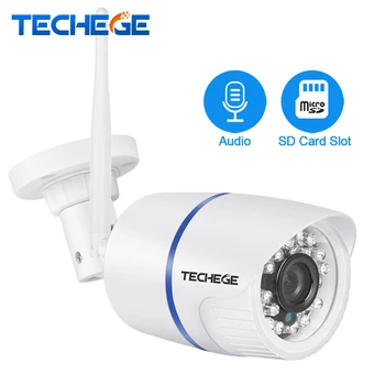 Techege 720P 960P 1080P WIFI IP-Kamera HD 2,0 MP Lyd trådløst Night Vision Kamera TF Kort Slot Trådløse og Kabelforbundne CCTV Kamera P2P Onvif