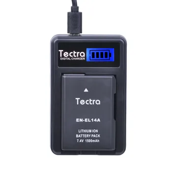 Tectra 2stk EN-EL14 DA-EL14A Afkodes Batería + LCD-USB-Oplader til Nikon D5600 D3400 D3100 D3200 D3300 D5100 D5200 D5500 P7700