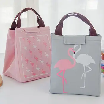 Tegnefilm Flamingo Vandtæt Taske Til Opbevaring Af Mad Picnic Middag Kolde Isolering Bag Madpakken, Køkken Frugt Container Håndtaske