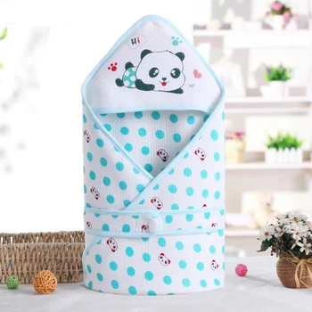 Tegnefilm Panda Konvolutter Til Nyfødte Baby Wrap Tæppe Svøb Bomuld Baby Sovepose 3 Farver Spædbarn Sleepsacks 80*80 cm
