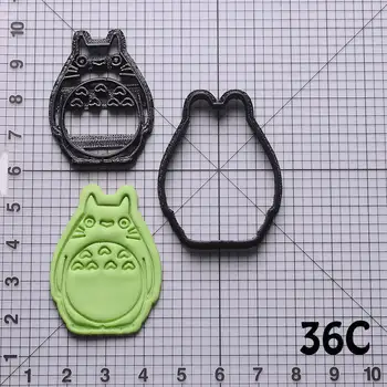 Tegnefilm Totoro Design Form Cookie Cutter Sæt skræddersyede 3D Printet Fondant Cupcake Cup