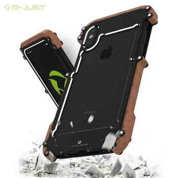 Telefon-etui Til iPhone X Naturlig Træ Case Til iPhone X Aluminium Metal Tilfældet Ramme Oprindelige R-Bare Telefonen Tilfælde Tilbehør
