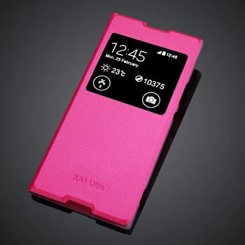 Telefon-etui Til Sony Xperia XA1 Ultra G3116 Tilfælde 6.0 tommer PU Læder bagcoveret af Telefonen Cover Med Vindue
