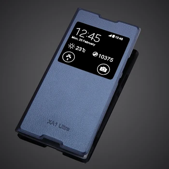 Telefon-etui Til Sony Xperia XA1 Ultra G3116 Tilfælde 6.0 tommer PU Læder bagcoveret af Telefonen Cover Med Vindue