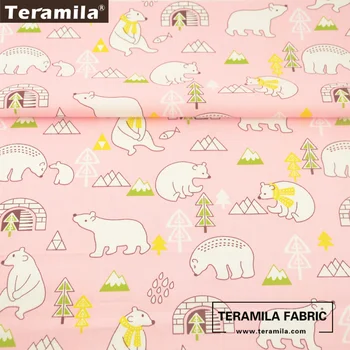 Teramila Twill Stof Bomuld Pink Trykte Tegneserie Dyr Designs Quiltning, Patchwork Tecido Væv Syning Tekstil-Sengetøj
