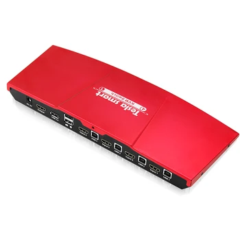 Tesla smart Rød Høj Kvalitet USB-HDMI-KVM Switch-4-Port USB KVM HDMI Switch Understøtter 3840*2160/4K*2K Ekstra USB2.0 Havn