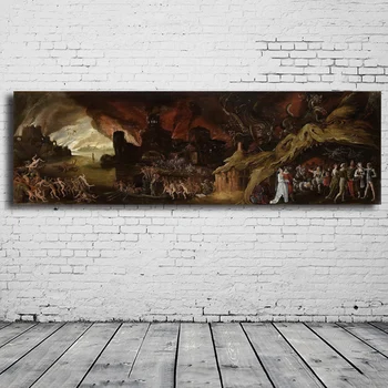 The Garden of Earthly Glæde Og Helvede af Hieronymus Bosch HD-Detaljer Lærred Print Kunst Maleri Hjem Dekoration Til stuen