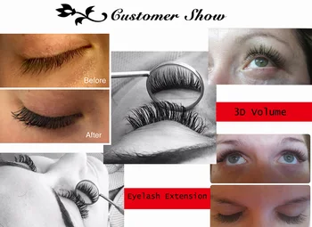 Thinkshow 10stk/masse Silke Volumen Rusland 3D-Lash Korea Slik Håndlavet Eyelash Extension Makeup Eyelashe Maquiagem Faux Cils
