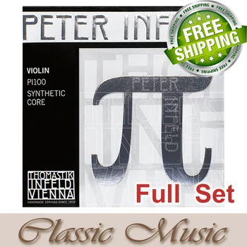 Thomastik Peter Infeld 4/4 Violin Strings Komplet Sæt (PI100) Platinum E-Sølv U-Violin-Strenge . Fremstillet i Østrig. gratis forsendelse,