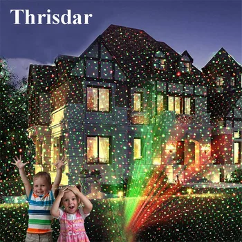 Thrisdar Jul Laser Lys Projektor Vandtæt Star Projektor-Show, Der Flytter Røde, Grønne Landskab, Spotlight Til Xmas Hallowen