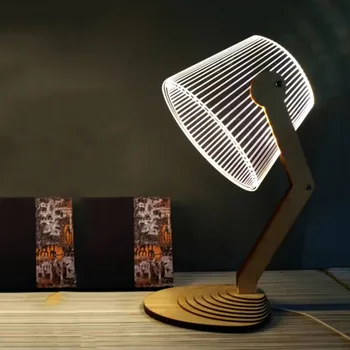 Thrisdar Kreative 3D-Illusion LED Nat Lys Træ-Base Atmosfære LED-Fjernsyn bordlampe Seng at Sove Lys Ferie Gave