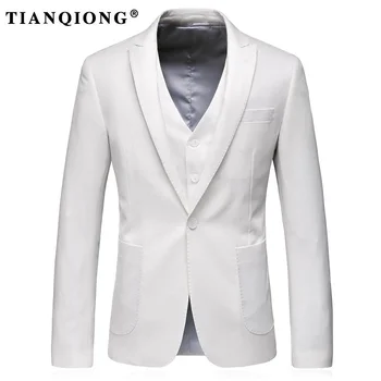 TIAN QIONG Mænd Bryllup Passer til 2017 Hvid Dragt Seneste Pels Bukser Designs Herre Fase Bære Kostume Homme Mariage Mærke Tøj