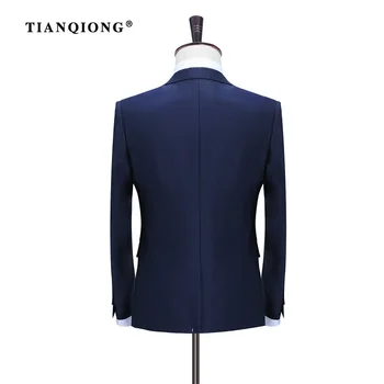 TIAN QIONG Nye Mænd Passer Slim Custom Fit Tuxedo Mærke Mode Bridegroon Business Kjole Bryllup Suit Blazer(Jakker+Bukser+Vest)