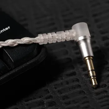 Tiandirenhe Opgradere MMCX-Kabel for Shure SE215 SE425 SE535 SE846 Øretelefon Sølv Plating Hovedtelefon Wire med Varme Formindske Slangesættet