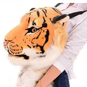 Tiger head tiger plys legetøj rygsæk taske, skuldertaske Plys Rygsække legetøj for voksne gav til stede