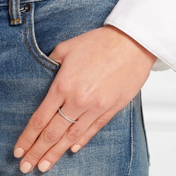 Tigrade 925 Sterling Sølv Ringe Kvinder Bryllup Band Engagement Cubic Zirconia Mode Ring Smukke Enkle Erklæring Smykker