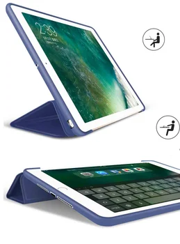 Til iPad Mini-4 Tilfælde PU Læder+TPU Silikone Blød Tilbage Smart Sag Coque ultra-tynde Står Auto Sleep/Wake til iPad Mini 1 2 3