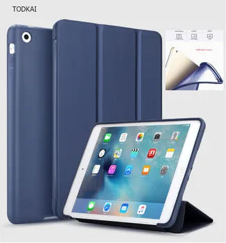 Til iPad Mini-4 Tilfælde PU Læder+TPU Silikone Blød Tilbage Smart Sag Coque ultra-tynde Står Auto Sleep/Wake til iPad Mini 1 2 3