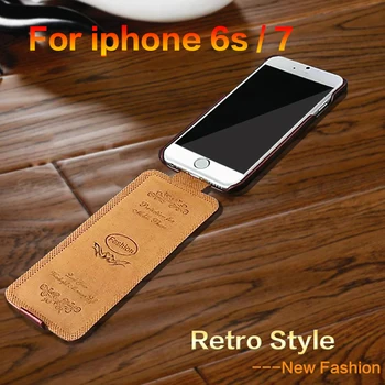 Til iphone 5 5s se sag Luksus Flip Vertical Mode Læder taske til iPhone 7 6 6S Op til Ned Tilfælde Dække for iphone7 6s 4 4s